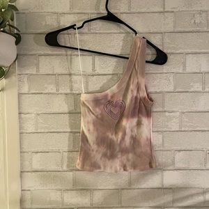 Dessert Dreamer heart, one shoulder tank top